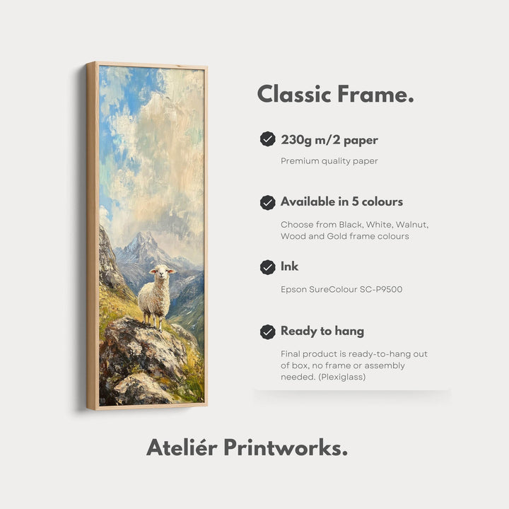 Sheep Picture Vertical Wall Art Canvas Skinny Artwork - Atelier Printworks