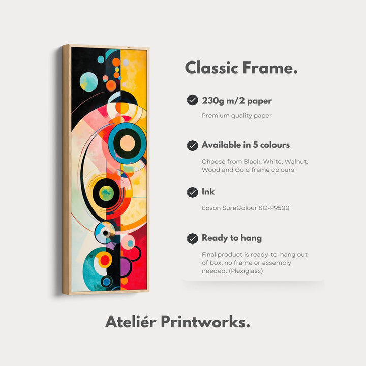 Long Narrow Colourful Abstract Circles Wall Art - Atelier Printworks
