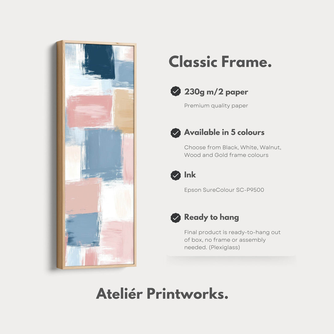 Tall Vertical Pastel Color Block Abstract Long Narrow Wall Art - Atelier Printworks