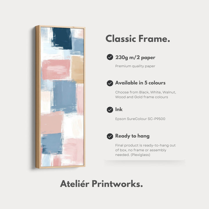 Tall Vertical Pastel Color Block Abstract Long Narrow Wall Art - Atelier Printworks