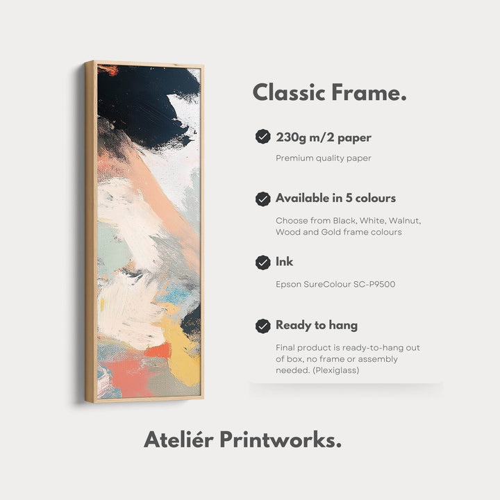 Long Narrow Vertical Colourful Abstract Wall Art Tall slim Wall Decor - Atelier Printworks