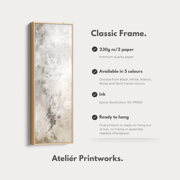 Large Long Narrow Canvas Wall Art - Beige & Grey - Atelier Printworks
