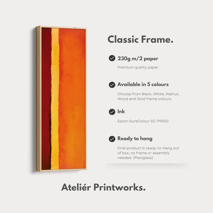 Orange Abstract Long Vertical Large Canvas Wall Decor - Atelier Printworks