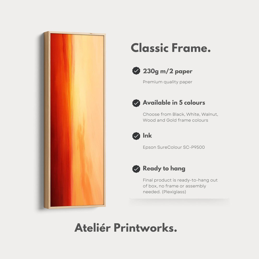Red & Orange Abstract Skinny Tall Vertical Large Canvas Wall Art - Atelier Printworks