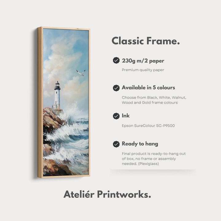 Long Vertical Wall Art - Lighthouse Big Large Picture Decor - Atelier Printworks
