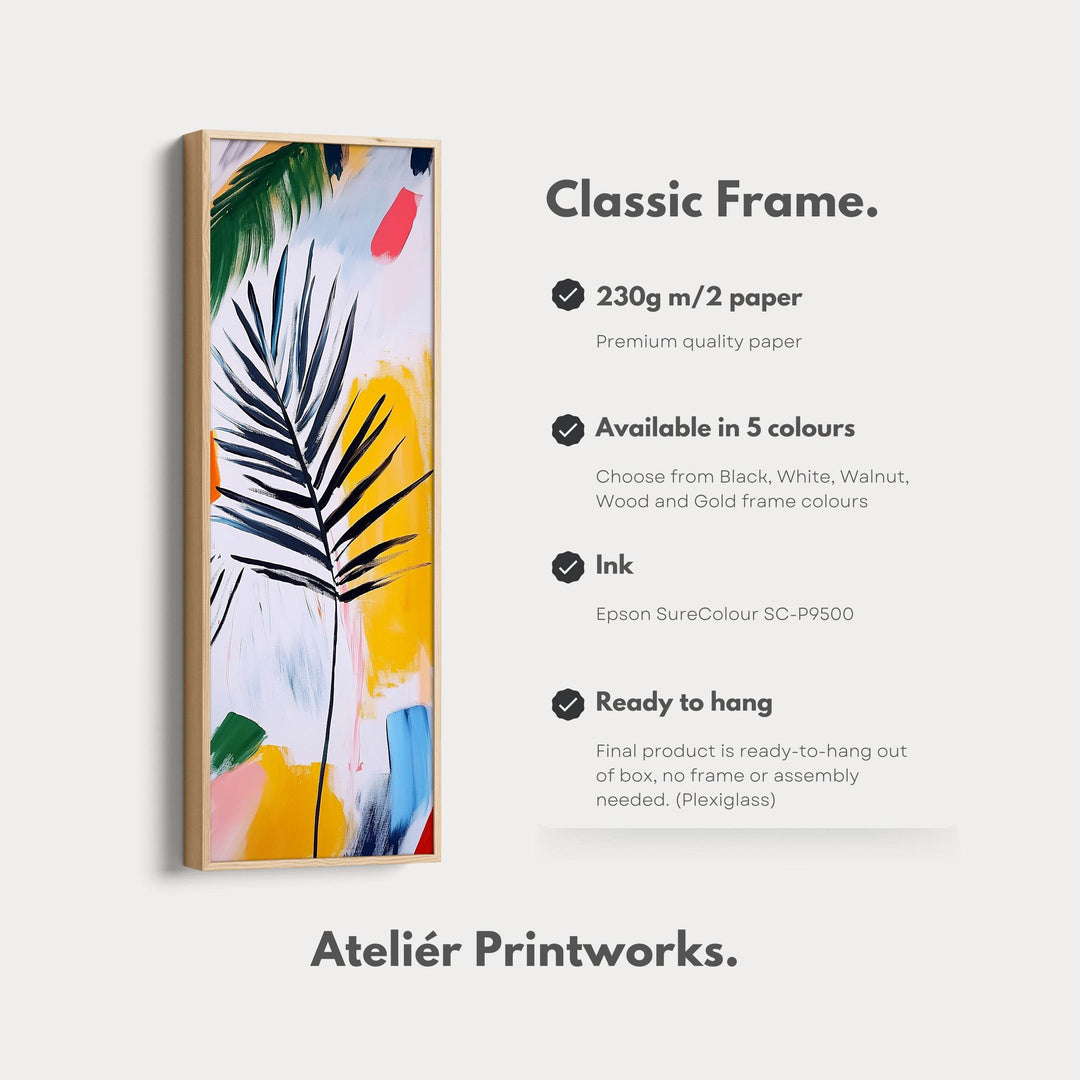 Abstract Leaf Vertical Wall Art - Tall Long Narrow Vertical Wall Decor - Atelier Printworks