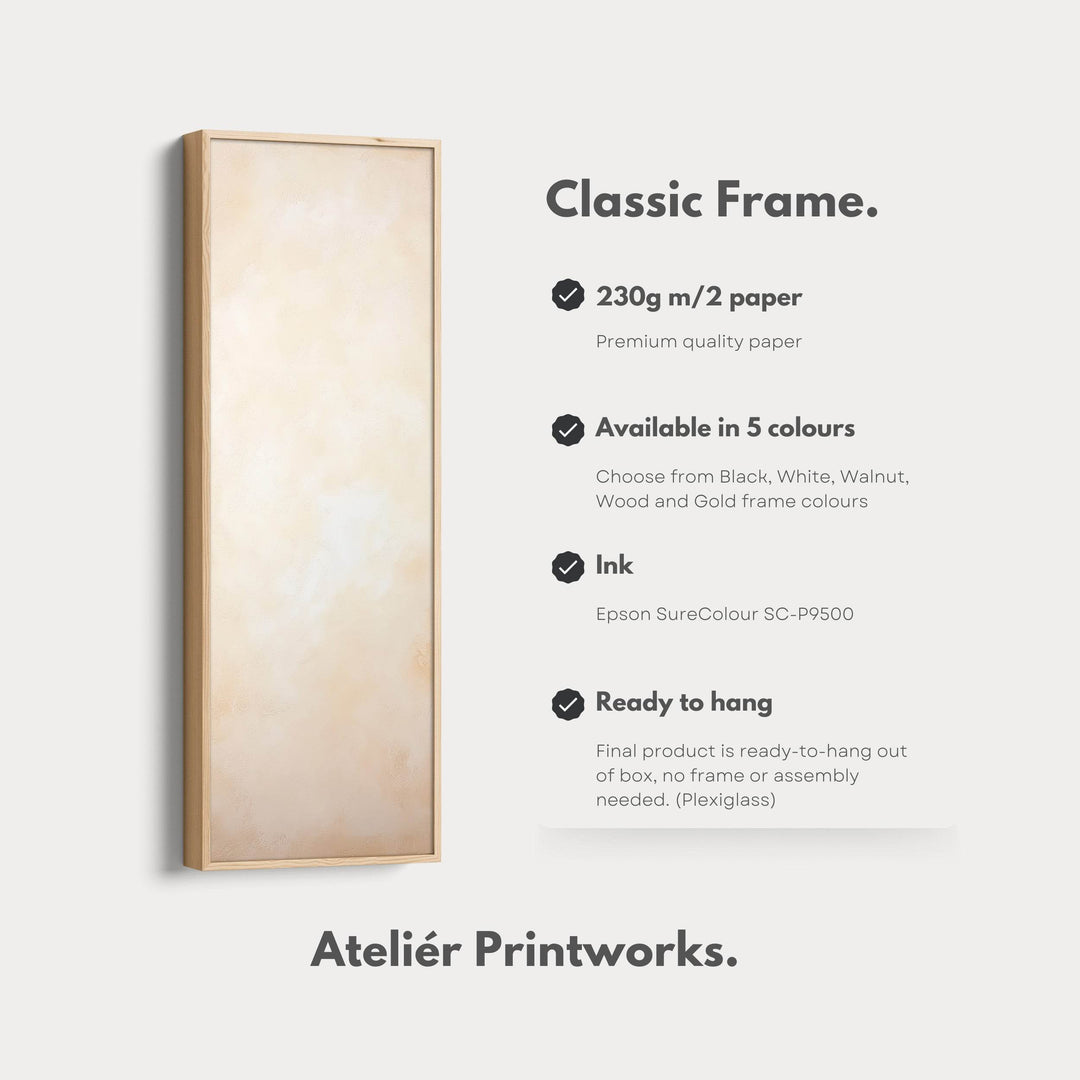 Beige Abstract Vertical Wall Art - Tall Long Narrow Vertical Wall Decor - Atelier Printworks