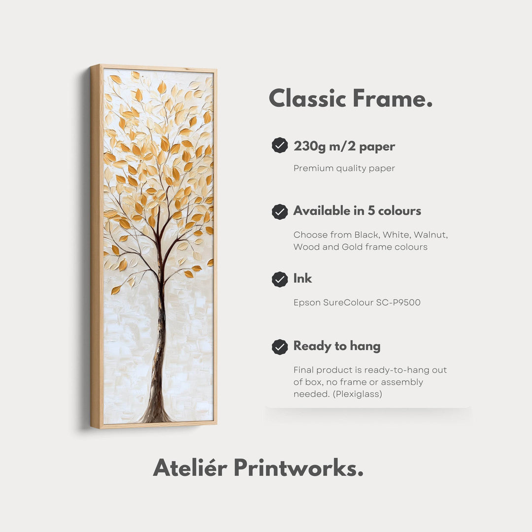 Abstract Tree Living Room Decor Vertical Wall Art - Tall Long Narrow Vertical - Atelier Printworks