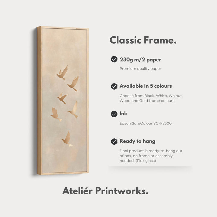 Beige & Gold Neutral Framed Canvas Wall Art For Living Room - Atelier Printworks