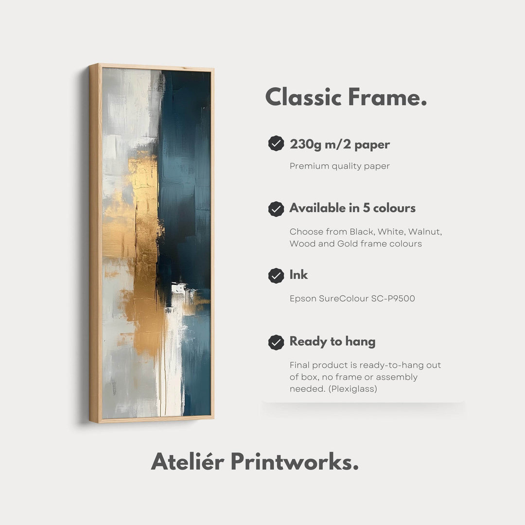Tall Skinny Gold Abstract Wall Decor - Atelier Printworks