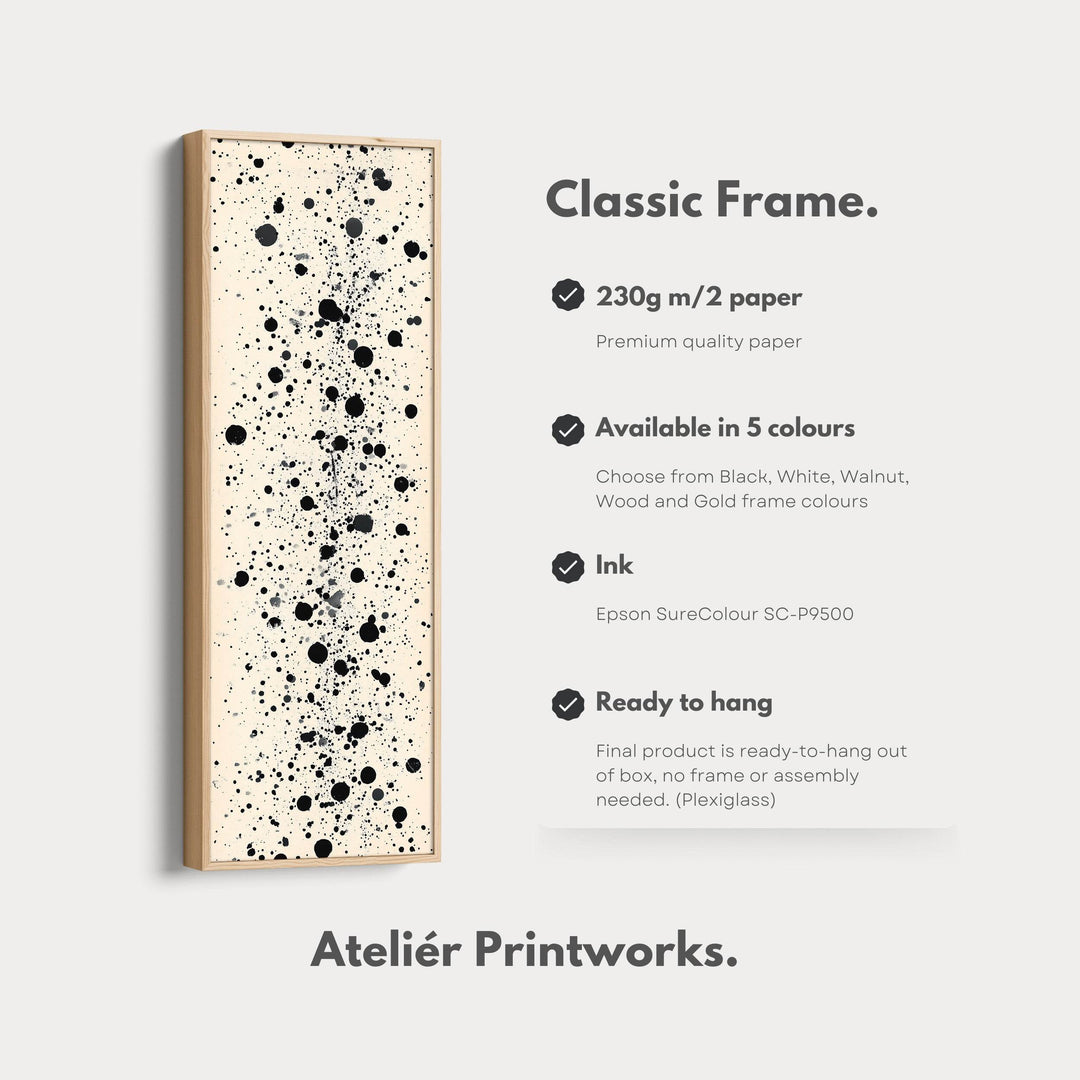 Abstract Dots Tall Vertical Large Framed Canvas - Atelier Printworks