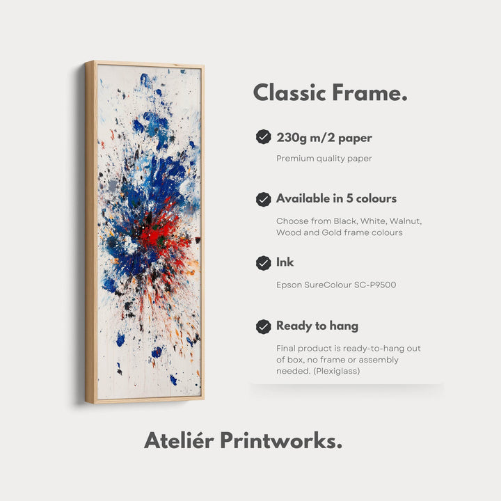 Abstract Colour Tall Vertical Large Framed Canvas - Atelier Printworks