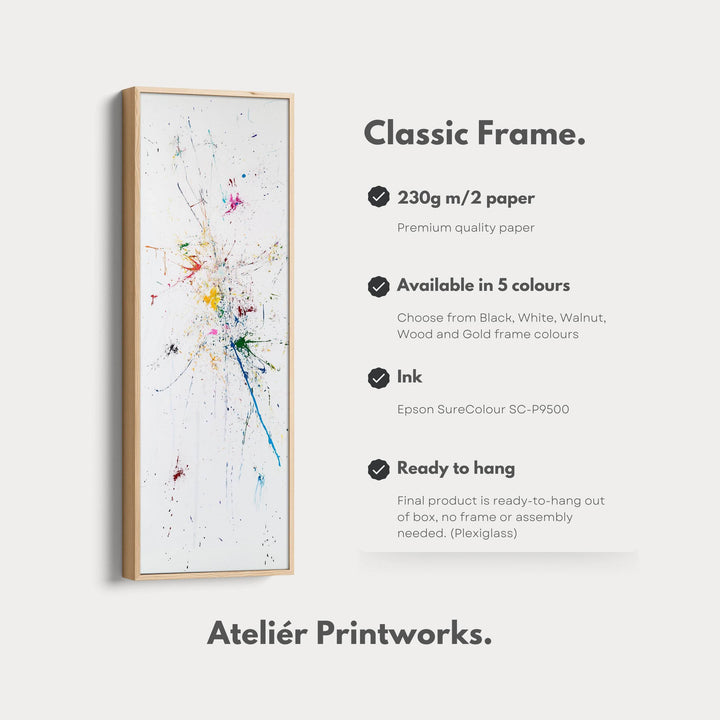 Hall Way Abstract Paint Splash Large Vertical Long Skinny Wall Art - Atelier Printworks