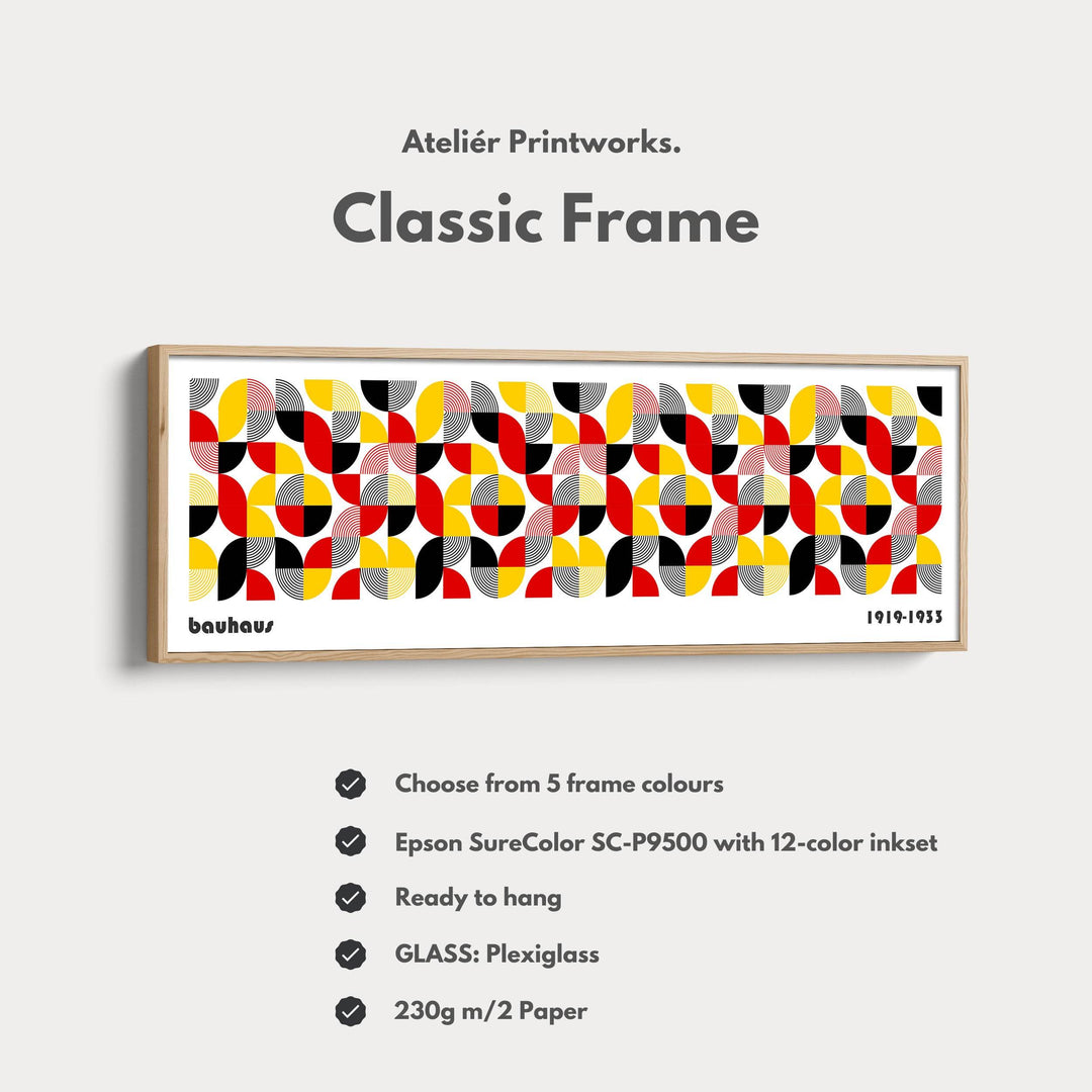 Above Bed Wall Art Framed Bauhaus Canvas - Atelier Printworks