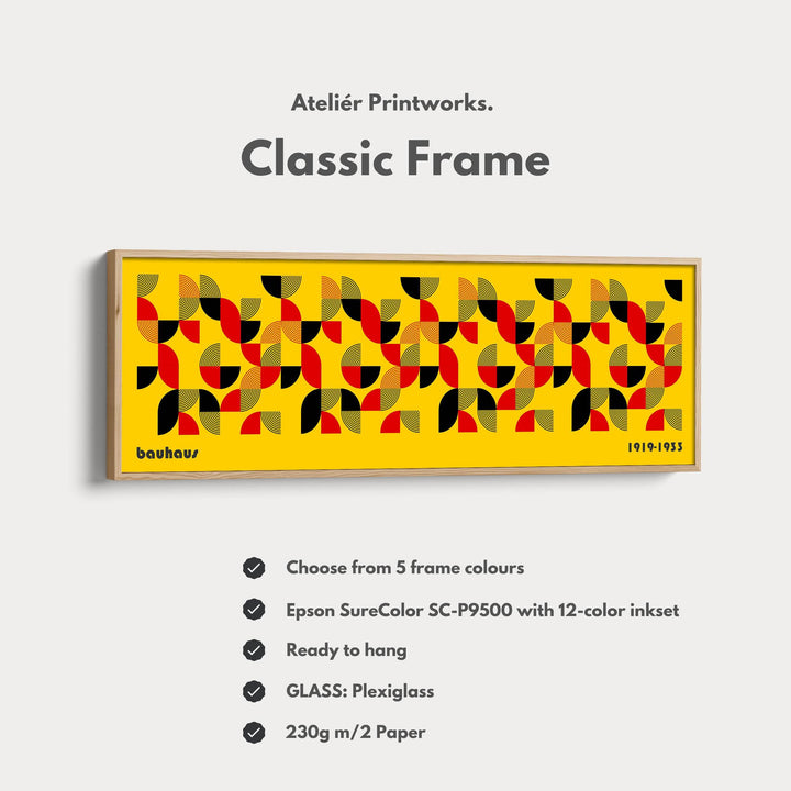 Above Bed Wall Decor Large Framed Bauhaus Canvas - Atelier Printworks