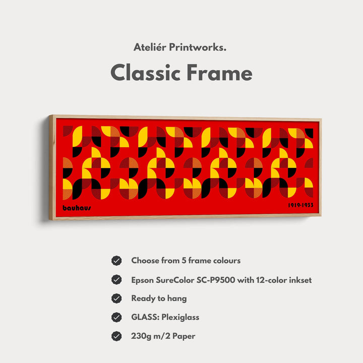 Horizontal Above Bed Red Wall Art Bauhaus - Atelier Printworks