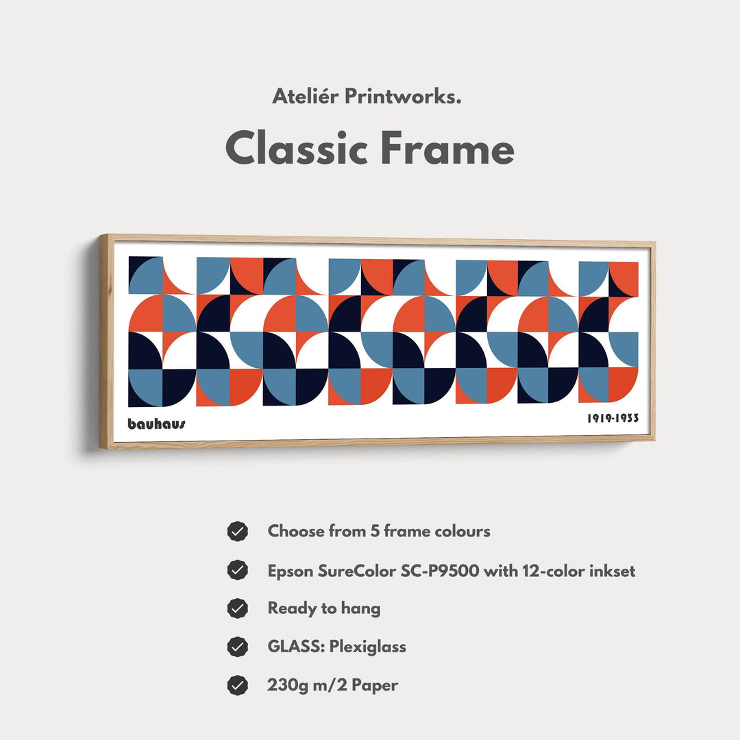 Long Framed Living Room Wall Art Modern Bauhaus - Atelier Printworks