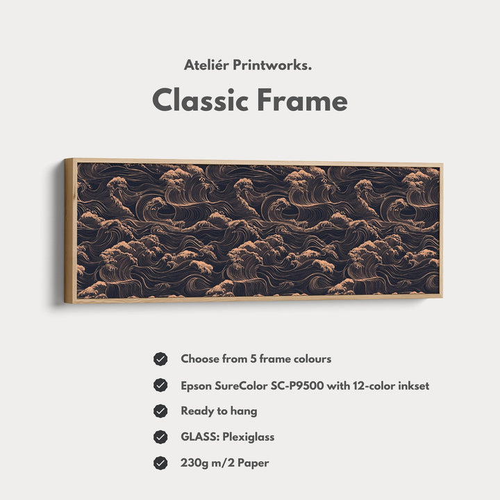 Japanese Waves Long Horizontal Wall Art - Atelier Printworks