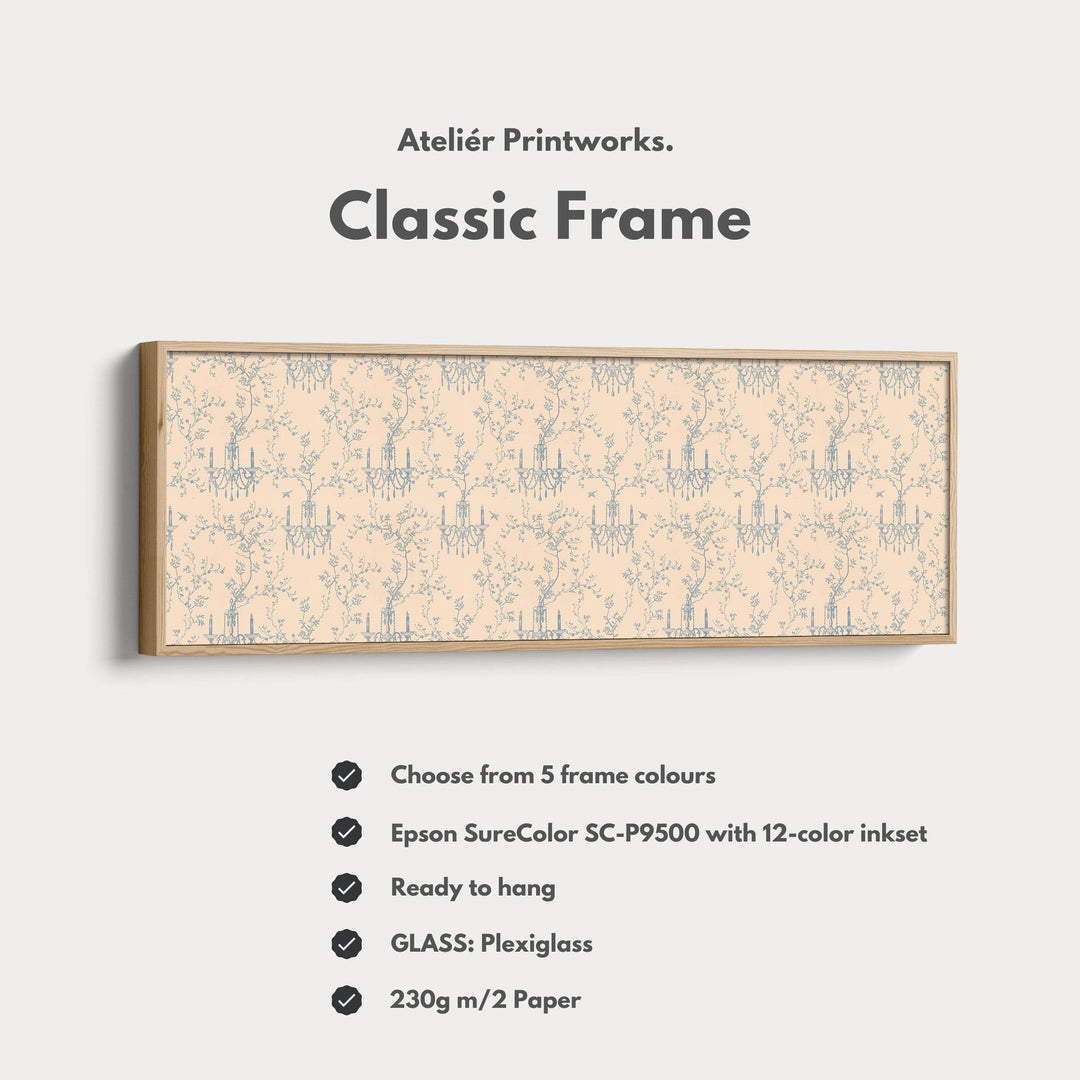 Vintage French Blue & Beige Long Narrow Wall Art - Atelier Printworks