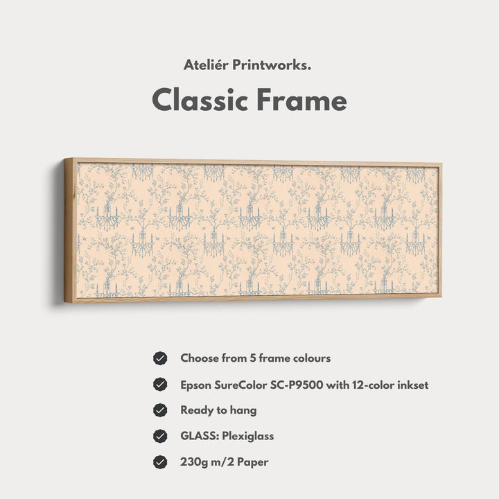 Vintage French Blue & Beige Long Narrow Wall Art - Atelier Printworks