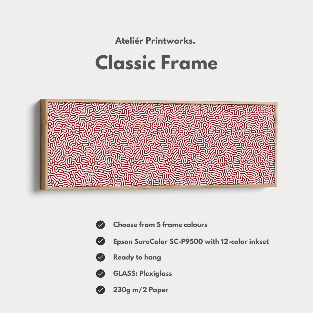 Red & White Coral Pattern Panoramic Wall Decor - Atelier Printworks