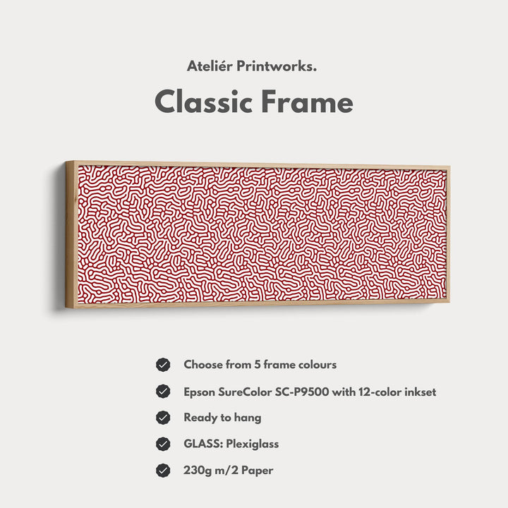 Red & White Coral Pattern Panoramic Wall Decor - Atelier Printworks