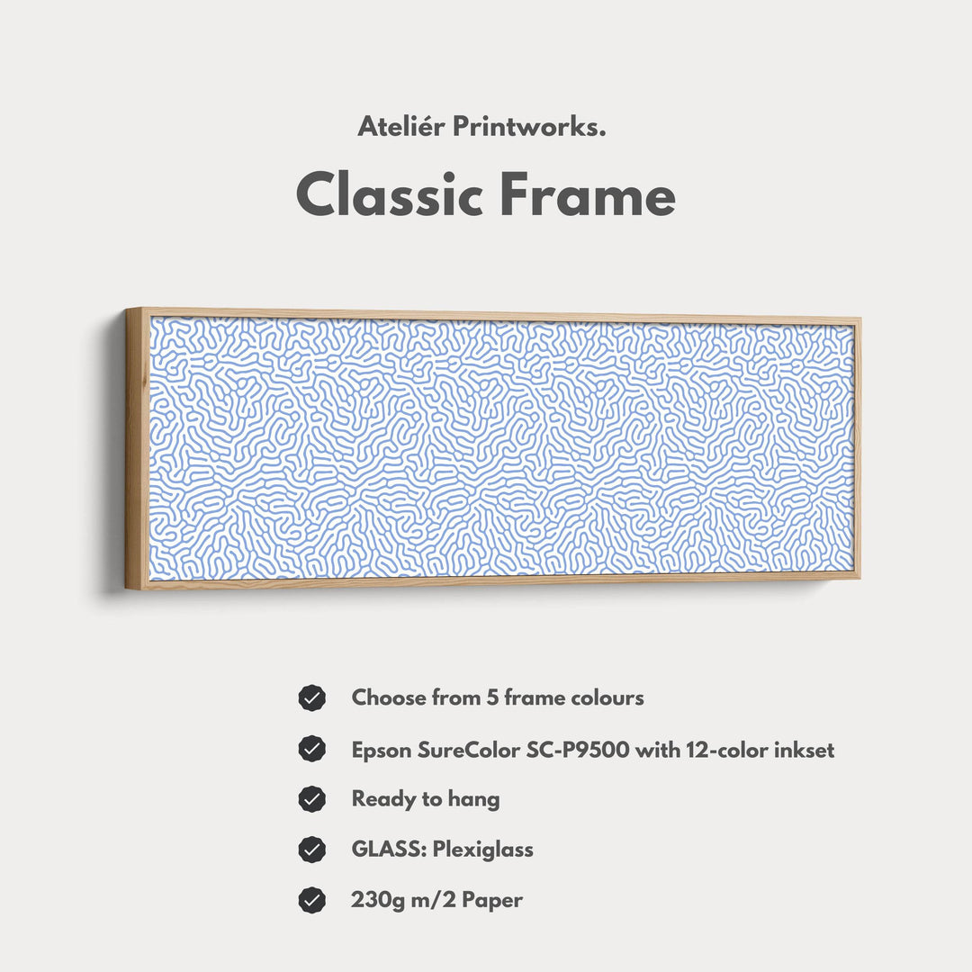 Blue & White Coral Pattern Panoramic Wall Decor - Atelier Printworks