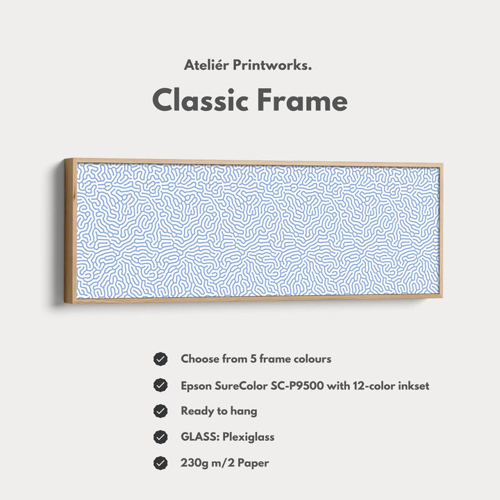 Blue & White Coral Pattern Panoramic Wall Decor - Atelier Printworks
