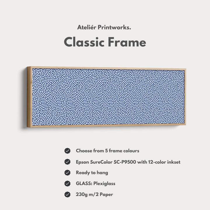 Blue Coral Pattern Panoramic Long Wall Decor - Atelier Printworks