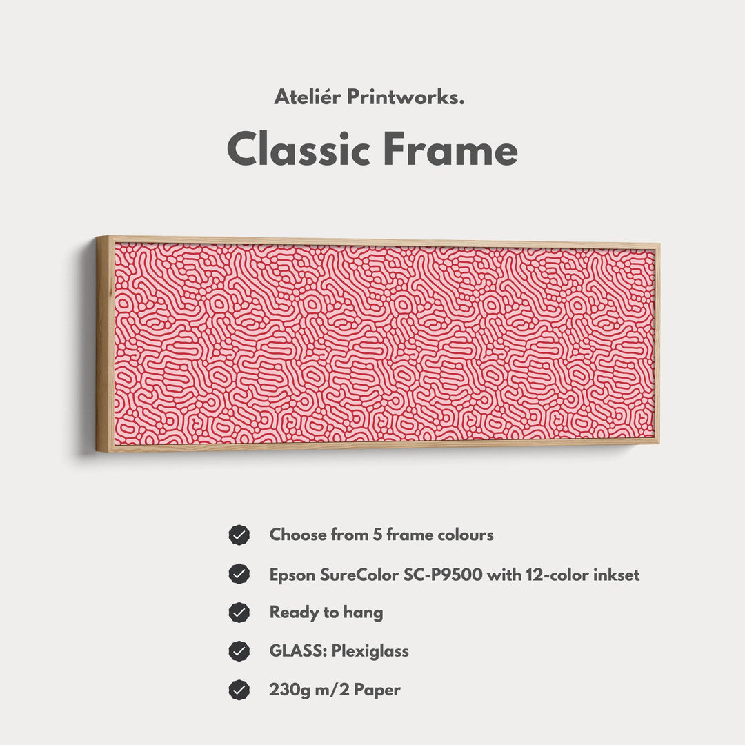Red & Pink Organic Pattern Panoramic Long Wall Decor - Atelier Printworks