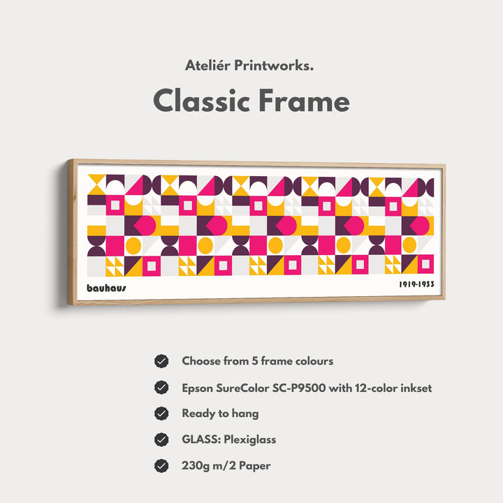 Panoramic Wall Art Canvas Bauhaus Large Framed - Atelier Printworks