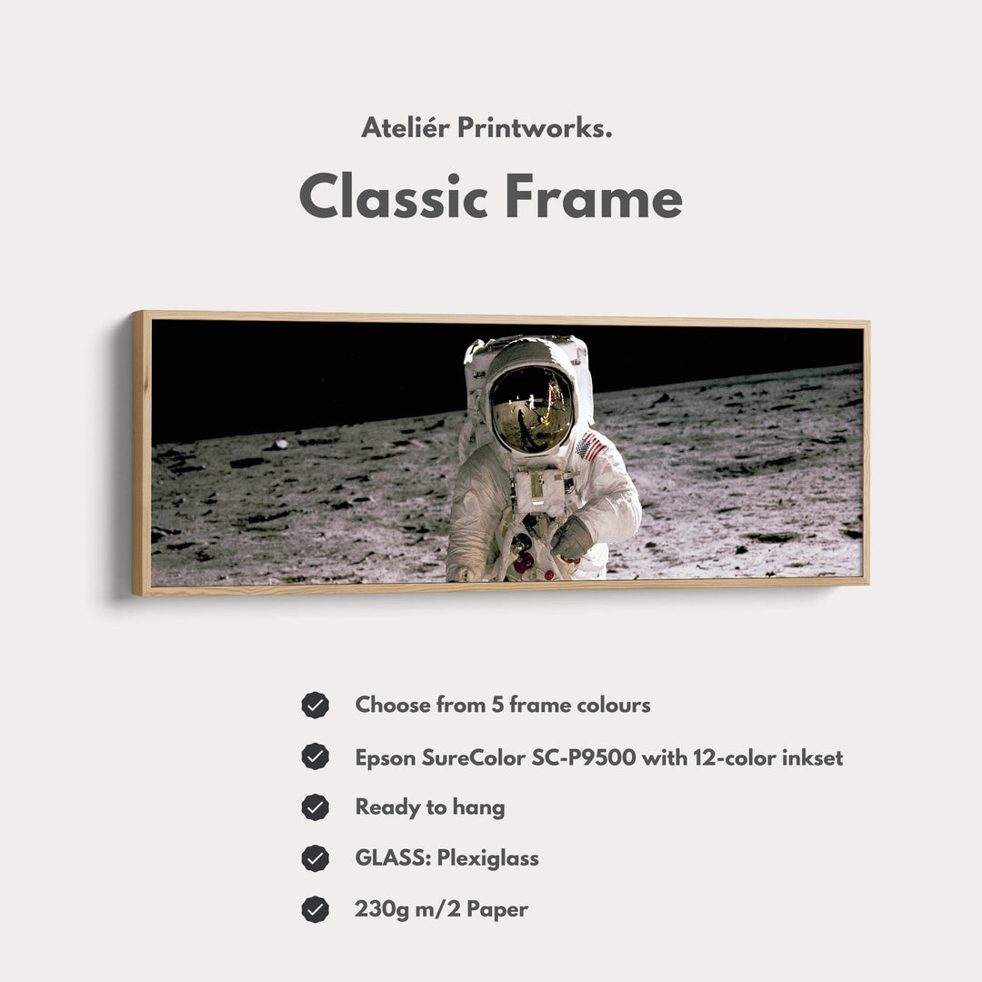 Long Horizontal Wall Art Astronaut Moon Walk NASA - Atelier Printworks
