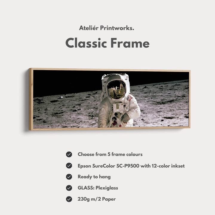 Long Horizontal Wall Art Astronaut Moon Walk NASA - Atelier Printworks