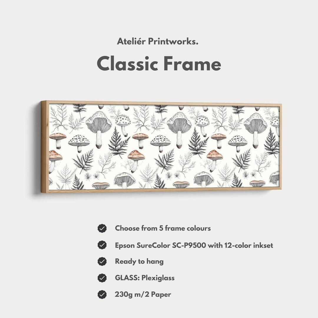 Mushroom Botanicals Narrow Long Wall Art - Atelier Printworks