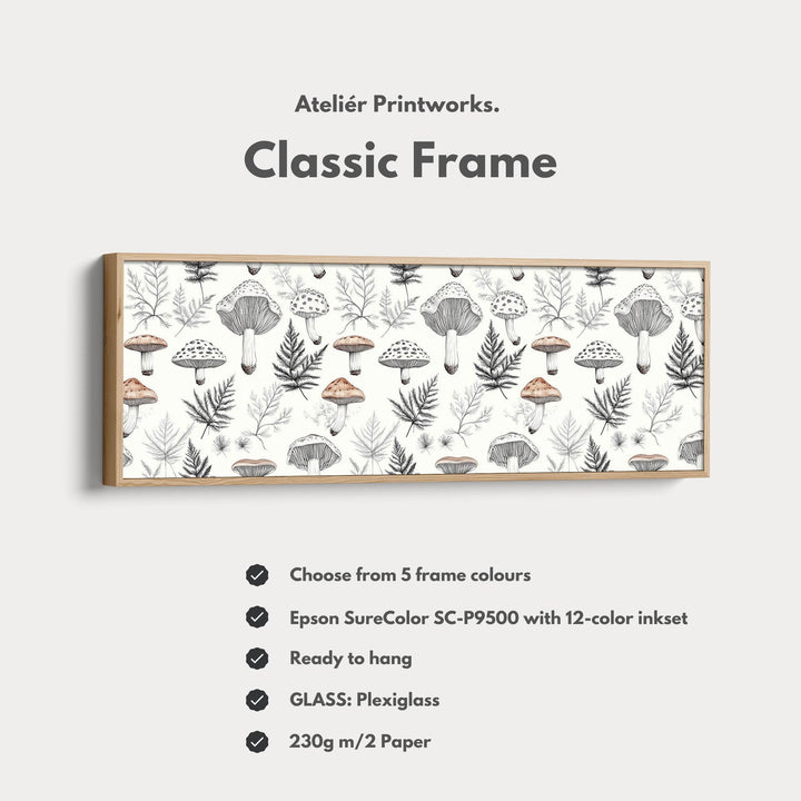 Mushroom Botanicals Narrow Long Wall Art - Atelier Printworks