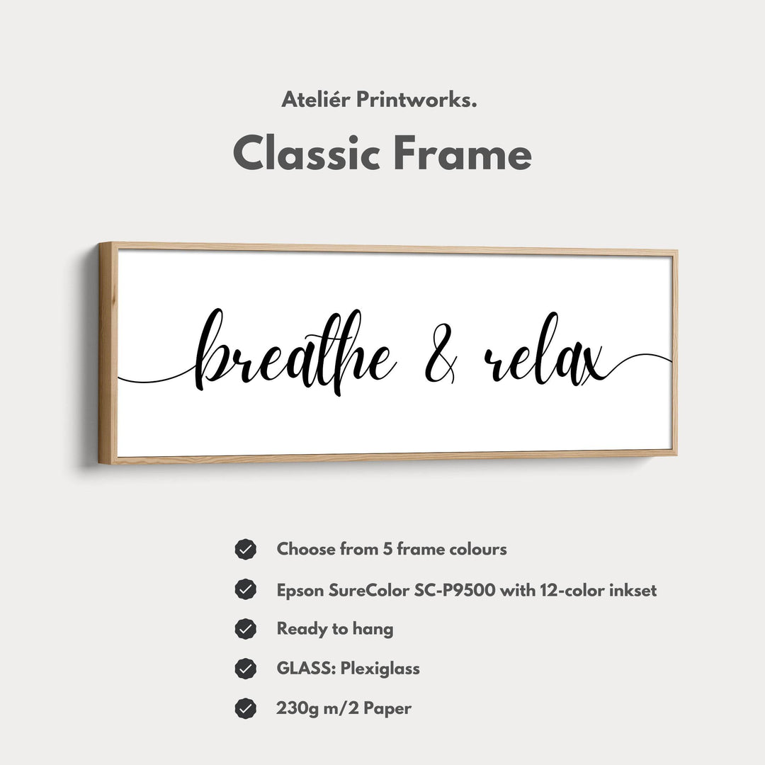 Horizontal Wide Narrow Above Bed Wall Decor Typography - Atelier Printworks