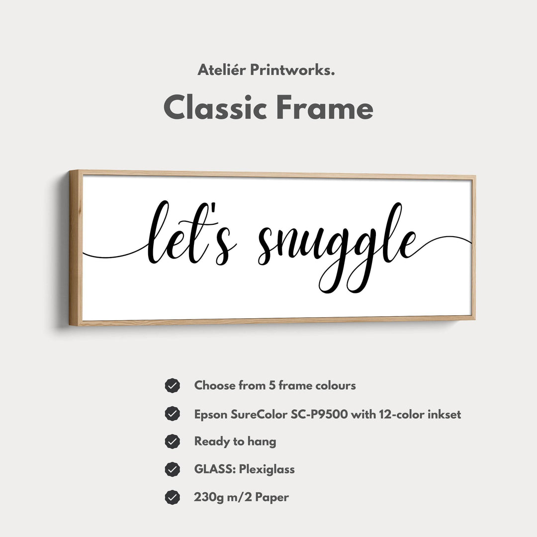 Mater Bedroom Above Bed Decor 'Let's Snuggle' - Atelier Printworks