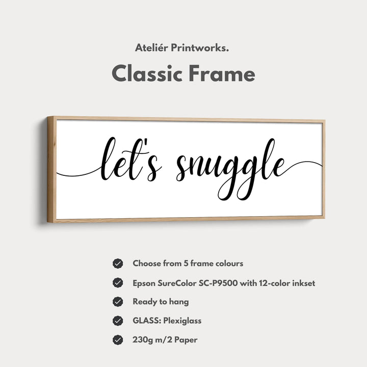 Mater Bedroom Above Bed Decor 'Let's Snuggle' - Atelier Printworks