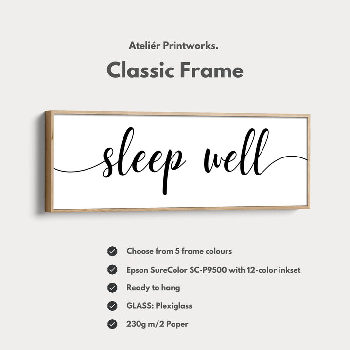 Master Bedroom Above Bed Wall Art - Sleep Well - Atelier Printworks