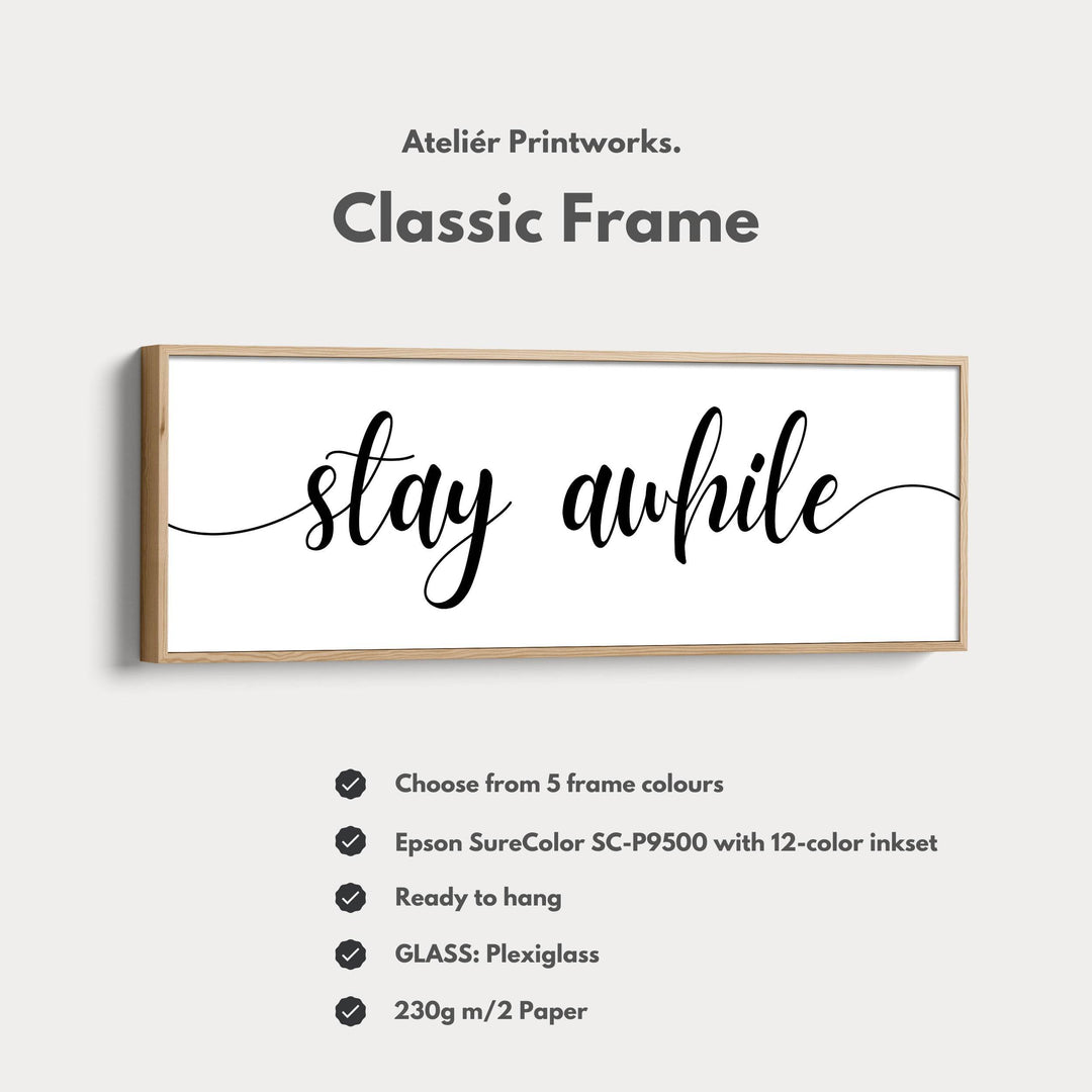 Master Bedroom Above Bed Wall Art - Stay Awhile - Atelier Printworks