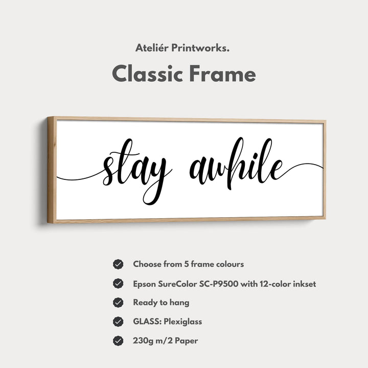 Master Bedroom Above Bed Wall Art - Stay Awhile - Atelier Printworks