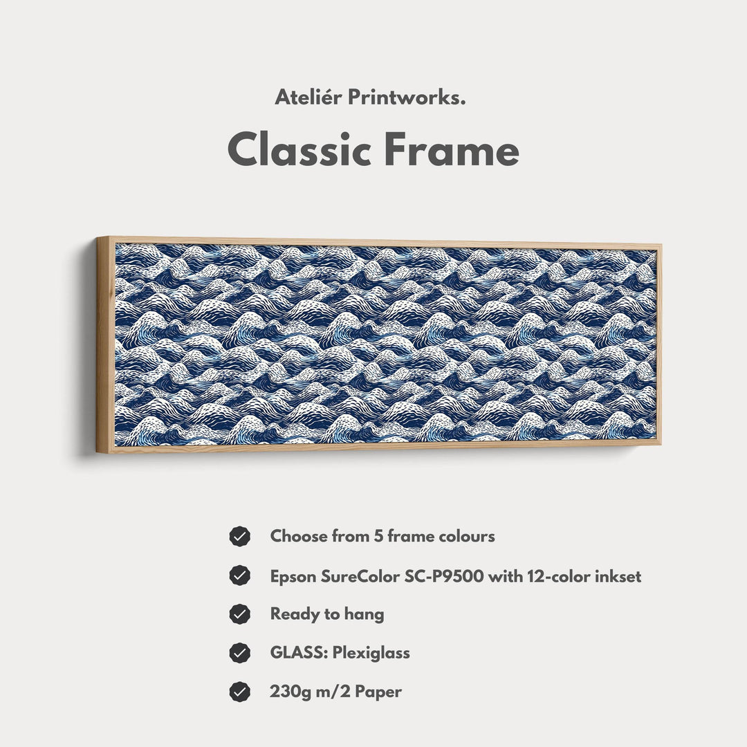 Japandi Style Wave Long Narrow Horizontal Wall Decor - Atelier Printworks