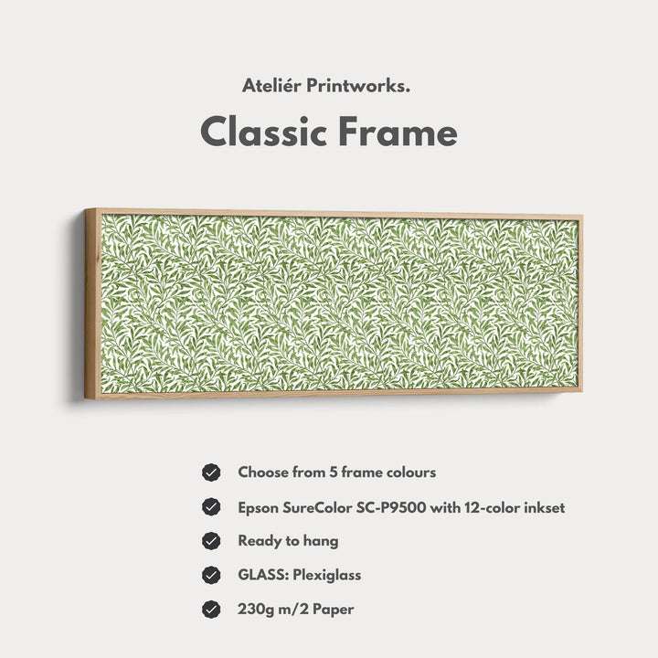 Botanical William Morris Willow Bough Narrow Long Wall Decor - Atelier Printworks