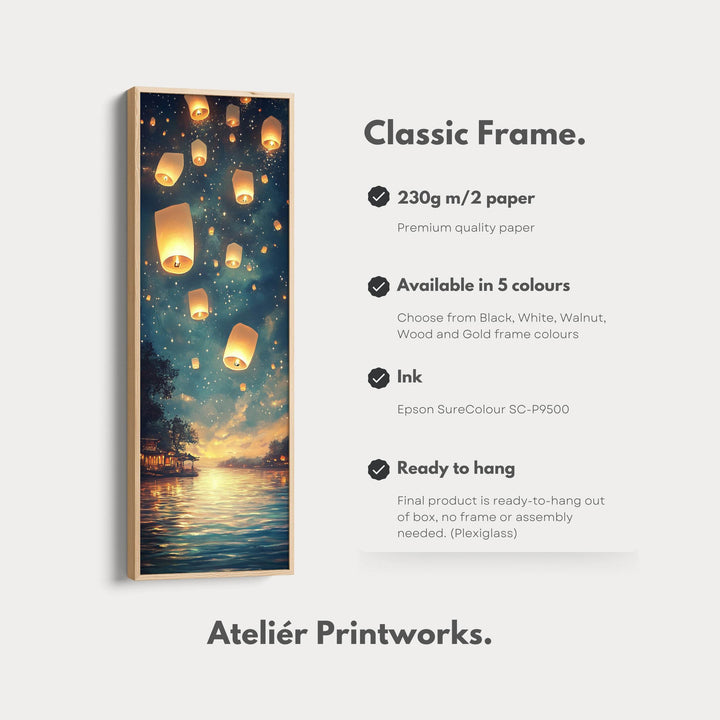 Chinese Lanterns Vertical Wall Art - Atelier Printworks