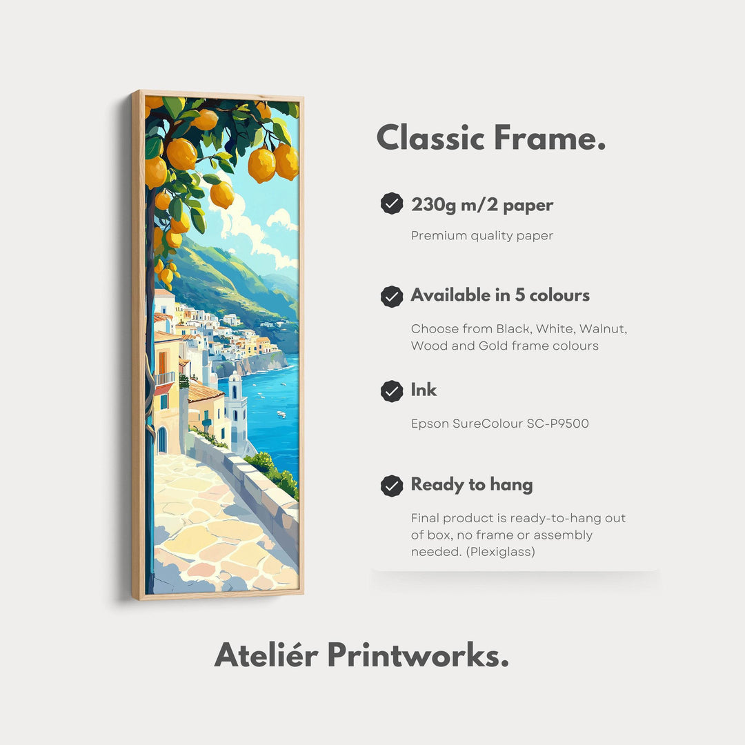 Amalfi Coast Tall Narrow Vertical Wall Art - Atelier Printworks