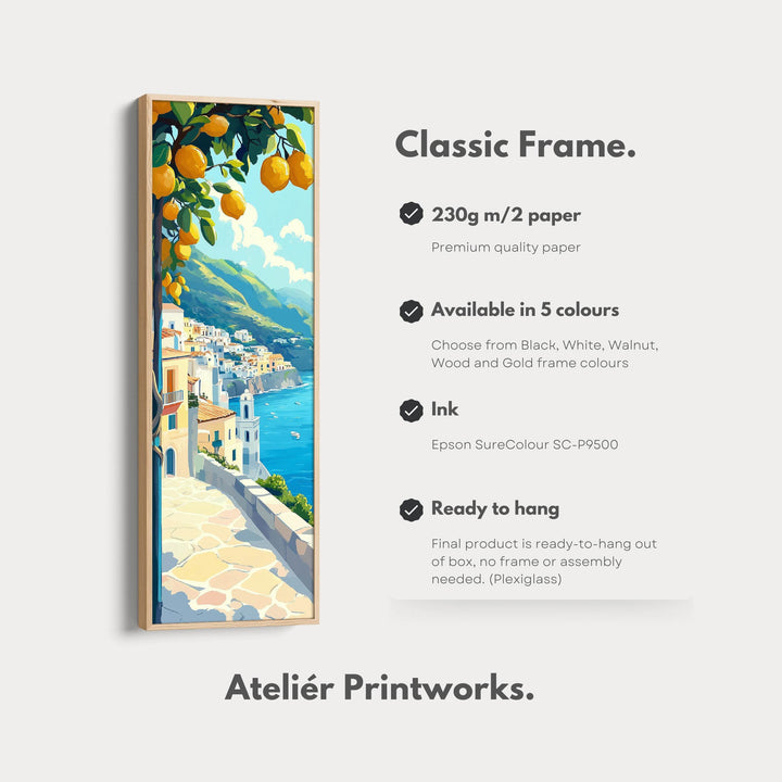 Amalfi Coast Tall Narrow Vertical Wall Art - Atelier Printworks