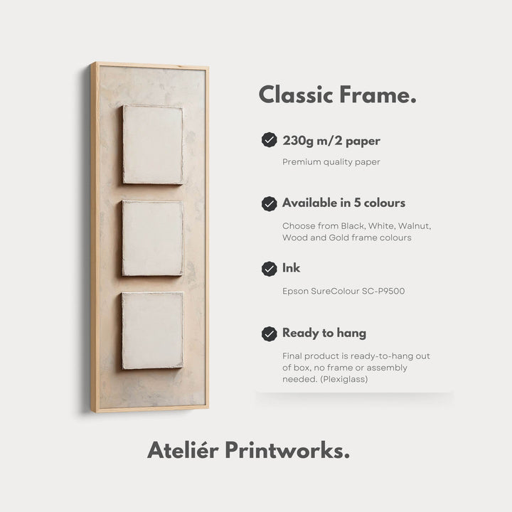 Minimalist Beige Vertical Framed Wall Decor - Atelier Printworks