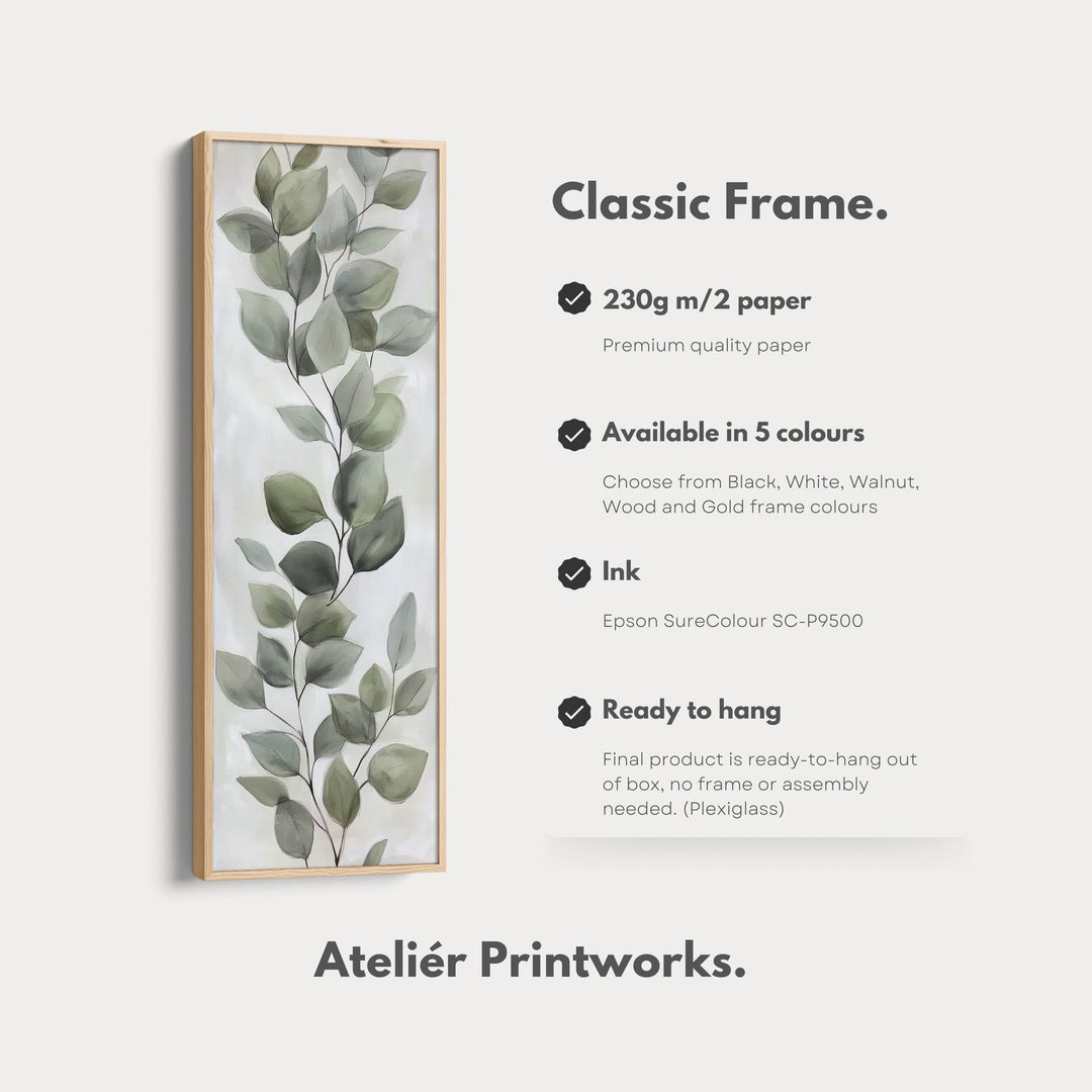 Eucalyptus Leaves Vertical Wall Art - Atelier Printworks