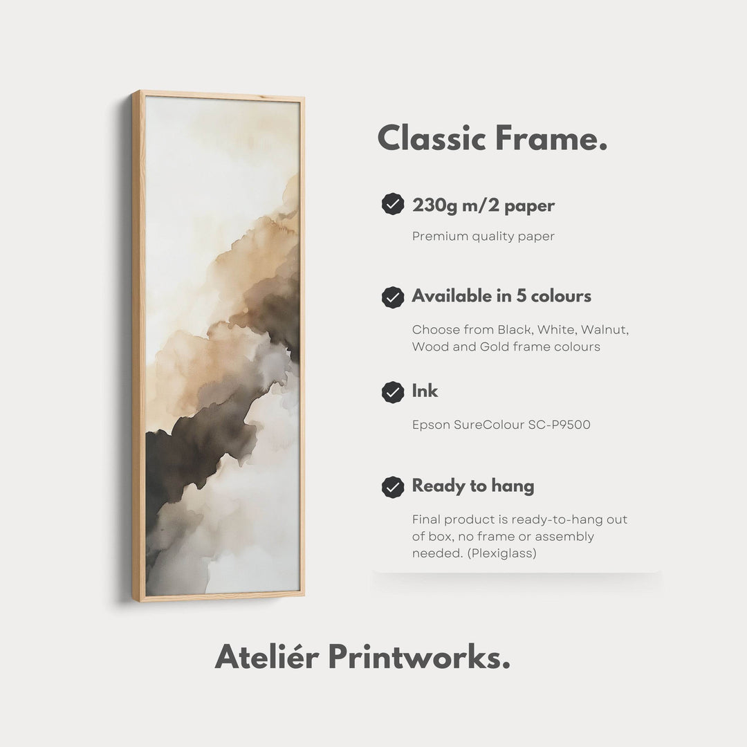 Abstract Brown Cloud Vertical Long Wall Decor - Atelier Printworks