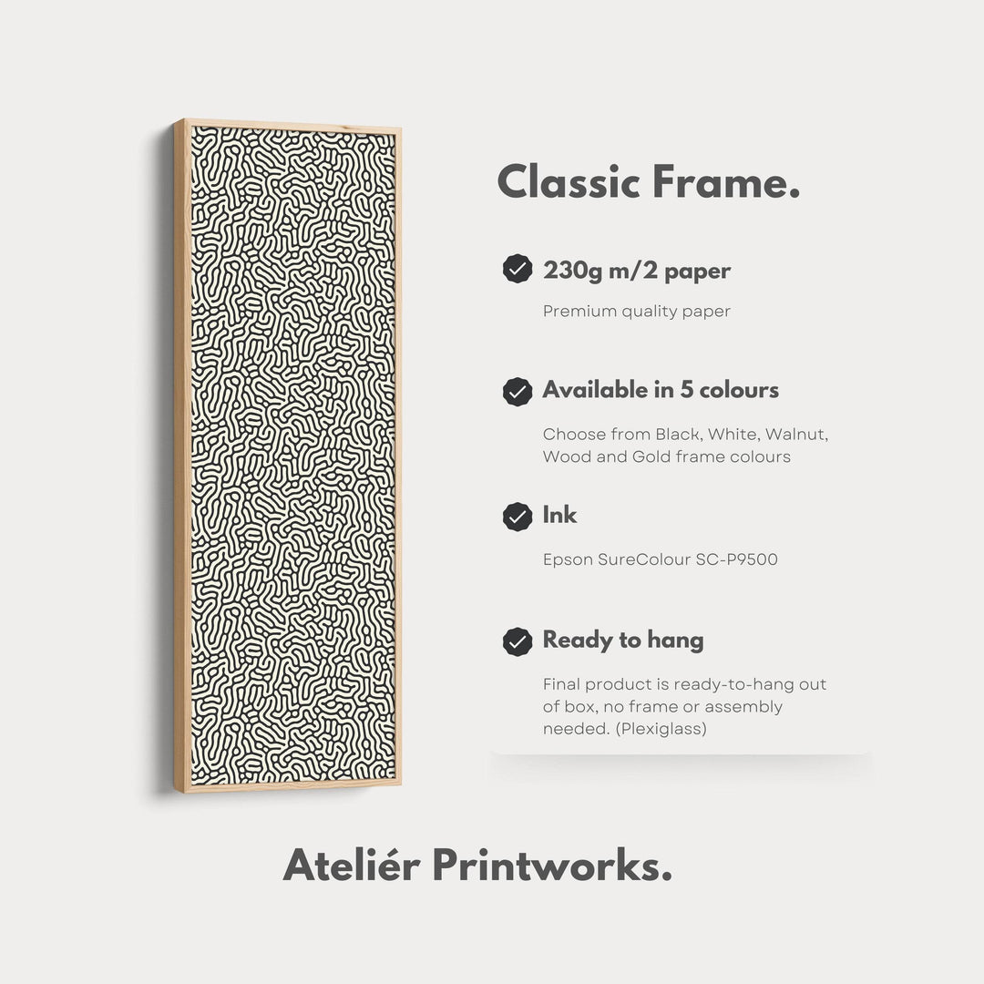 Minimalist Beige & Black Abstract Pattern Vertical Wall Decor - Atelier Printworks